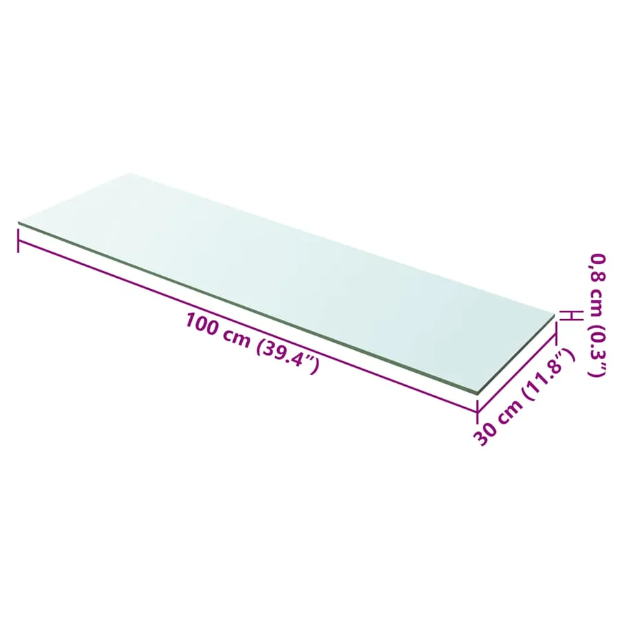 Panneaux d'étagère 2 pcs Verre Transparent 100 x 30 cm - 4