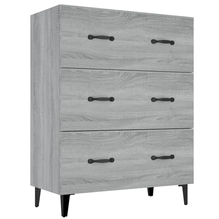 Buffet sonoma gris 69,5x34x90 cm bois d'ingénierie - 2