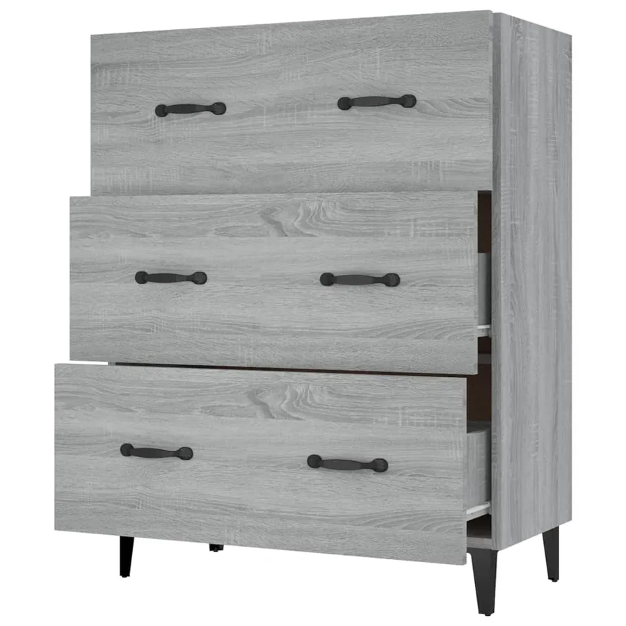 Buffet sonoma gris 69,5x34x90 cm bois d'ingénierie - 6