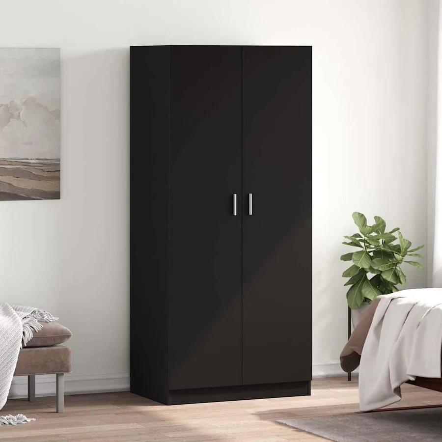 Garde-robe Noir 80x52x180 cm Bois d’ingénierie