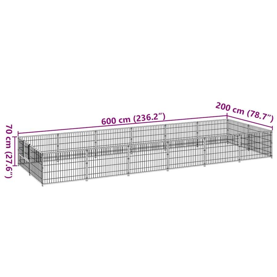 Chenil Argenté 12 m² Acier - 7