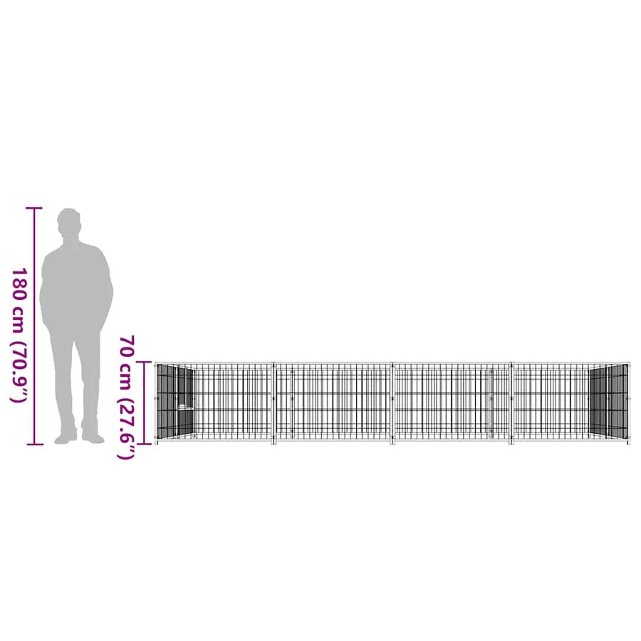 Chenil Argenté 8 m² Acier - 8
