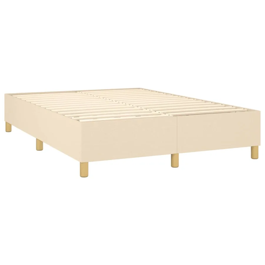 Sommier à lattes de lit avec matelas Crème 140x200 cm Tissu - 4