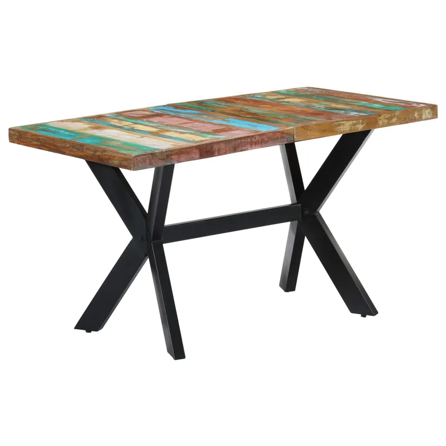 Table à manger 140x70x75 cm Bois de récupération massif - 11