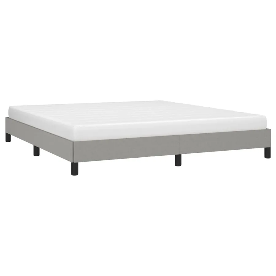 Cadre de lit sans matelas gris clair 180x200 cm tissu - 3