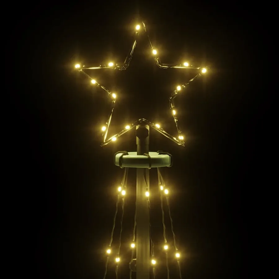 Arbre de Noël cône Blanc chaud 108 LED 70x180 cm - 5