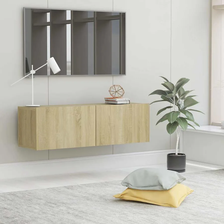 Meuble TV Chêne sonoma 100x30x30 cm Bois d’ingénierie