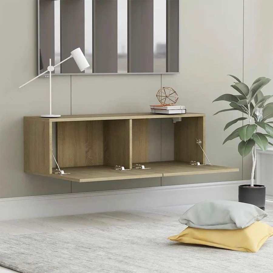 Meuble TV Chêne sonoma 100x30x30 cm Bois d’ingénierie - 3