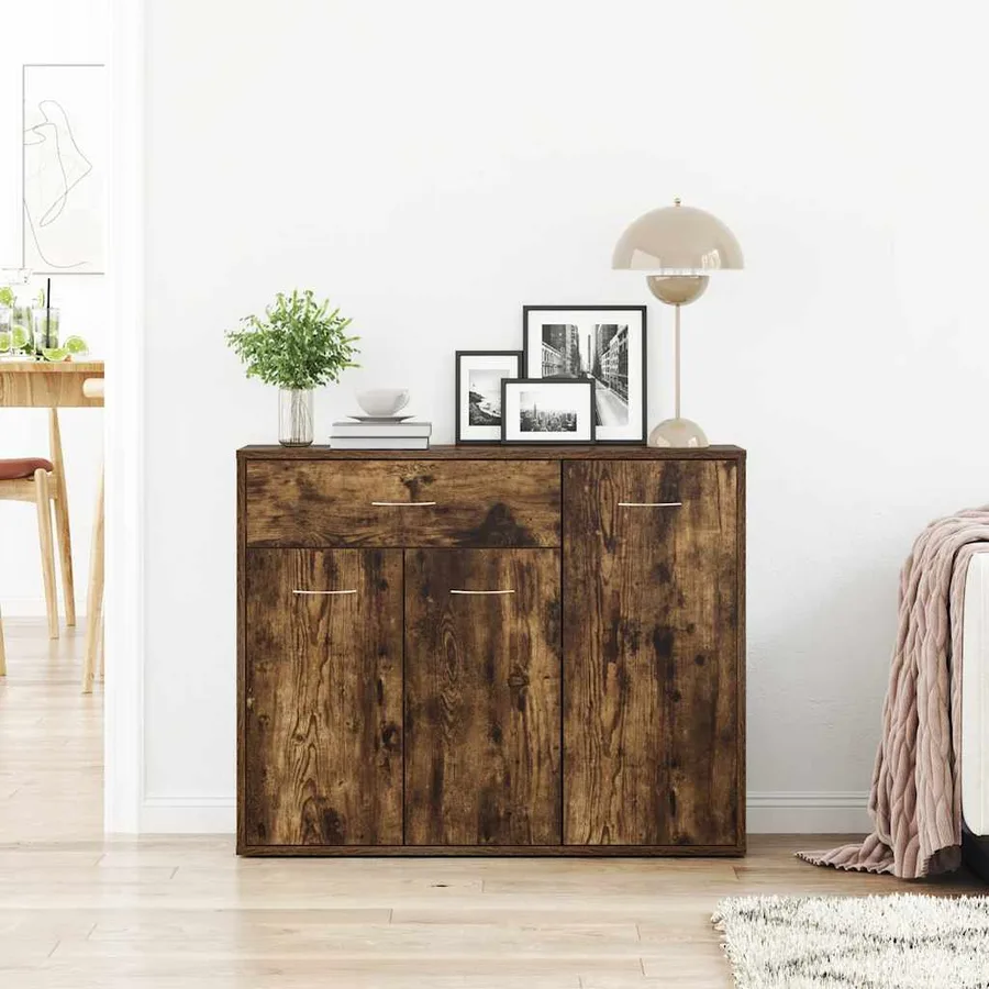 Buffet Chêne fumé 88x30x70 cm Bois d'ingénierie - 3