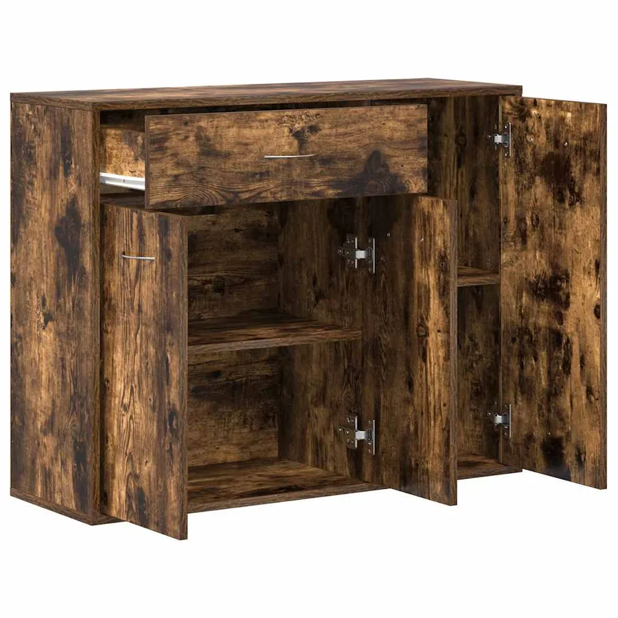 Buffet Chêne fumé 88x30x70 cm Bois d'ingénierie - 5