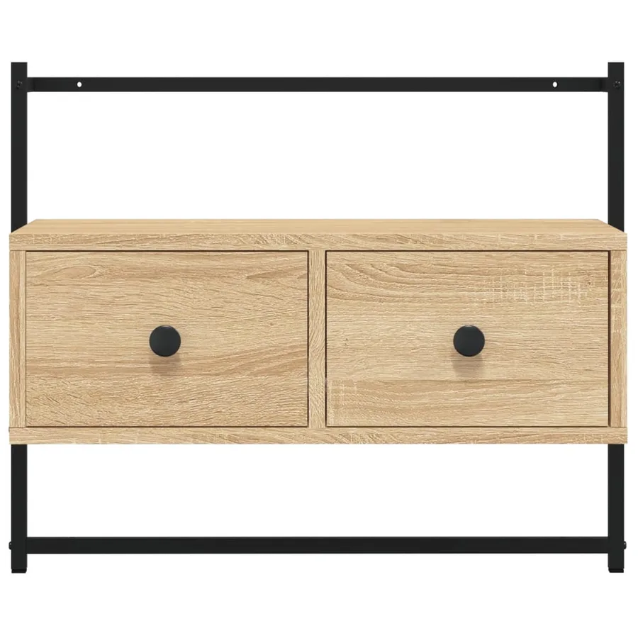 Meuble TV mural chêne sonoma 60,5x30x51 cm bois d'ingénierie - 6