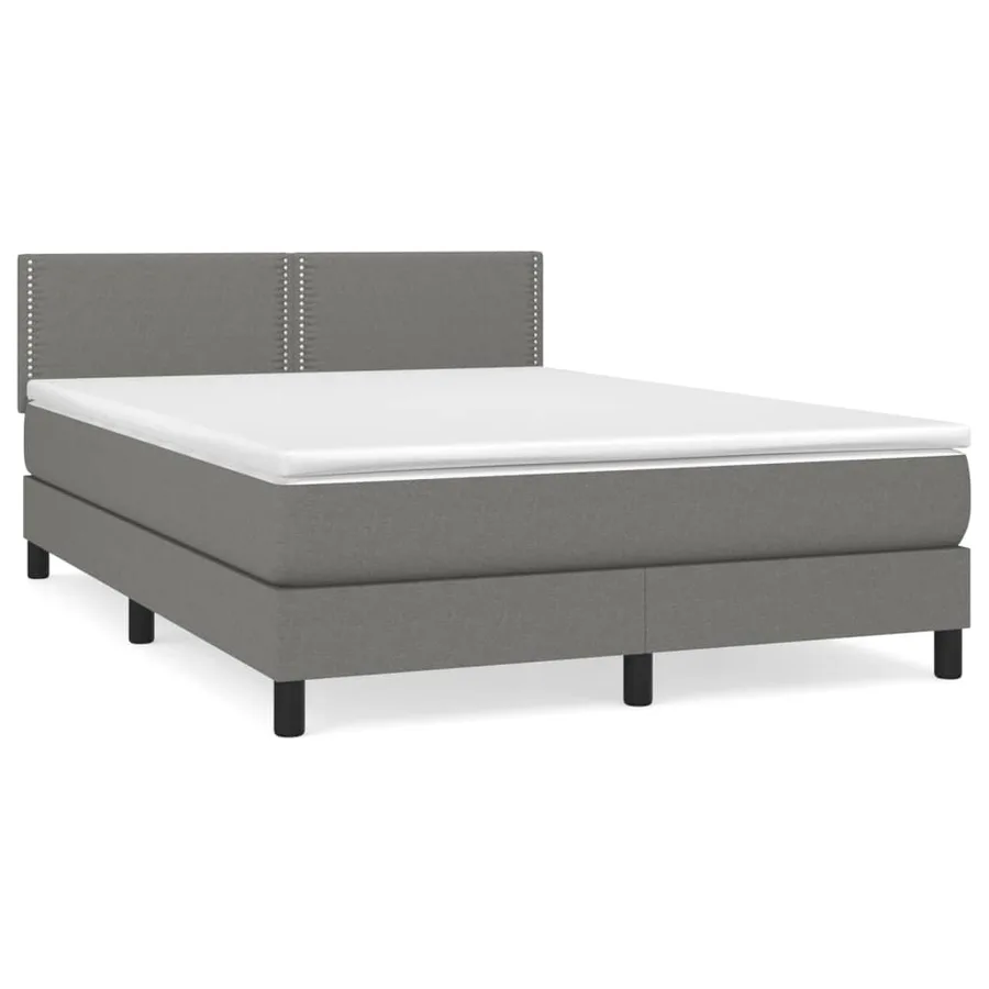 Sommier à lattes de lit avec matelas Gris foncé 140x190cm Tissu - 2