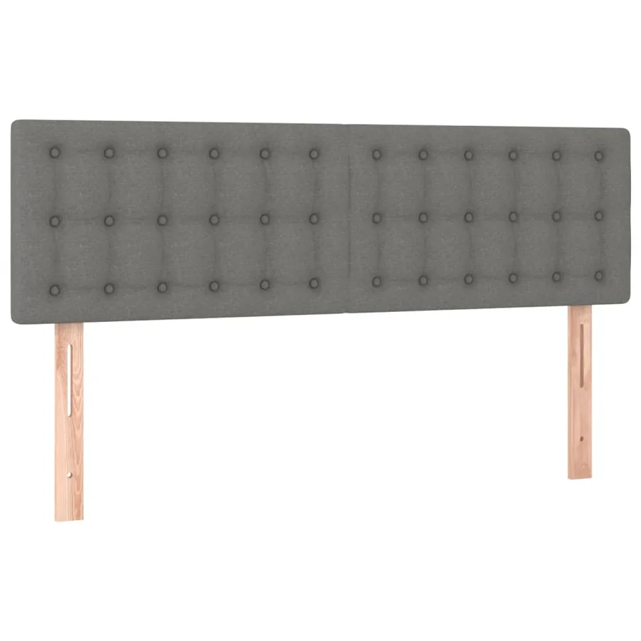 Sommier à lattes de lit avec matelas Gris foncé 140x190cm Tissu - 6