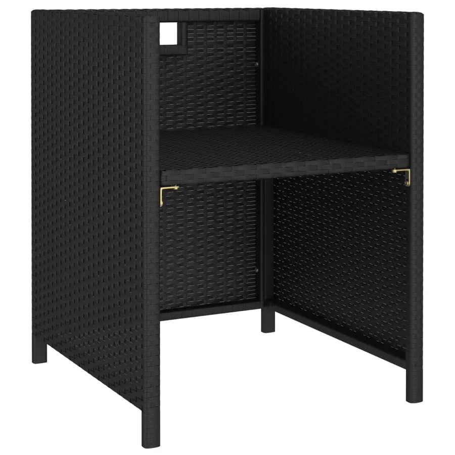 Mobilier à dîner de jardin 6pcs et coussins Résine tressée Noir - 5