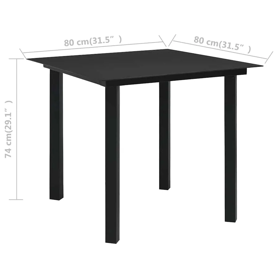 Ensemble à manger d'extérieur 3 pcs Rotin PVC Noir - 10