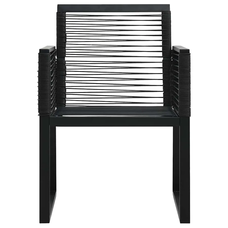 Ensemble à manger d'extérieur 3 pcs Rotin PVC Noir - 8