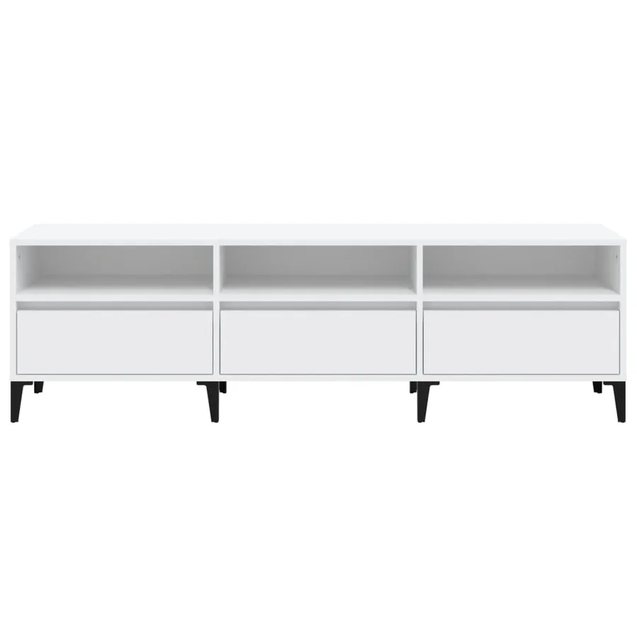 Meuble TV blanc 150x30x44,5 cm bois d'ingénierie - 6