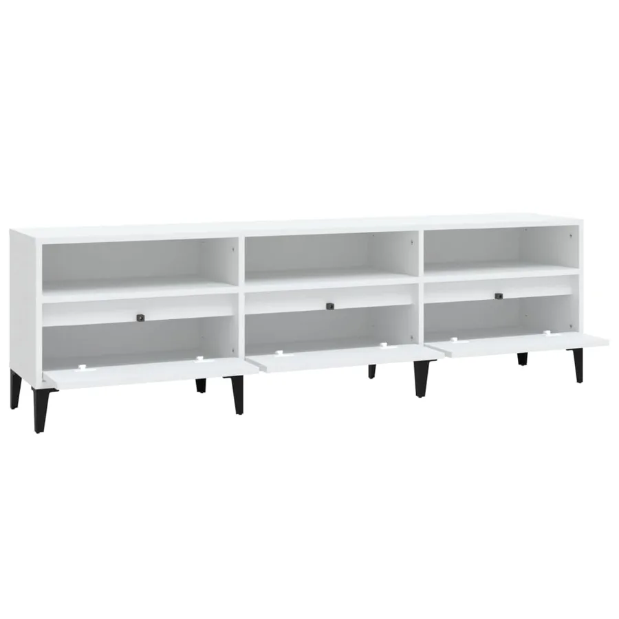 Meuble TV blanc 150x30x44,5 cm bois d'ingénierie - 7