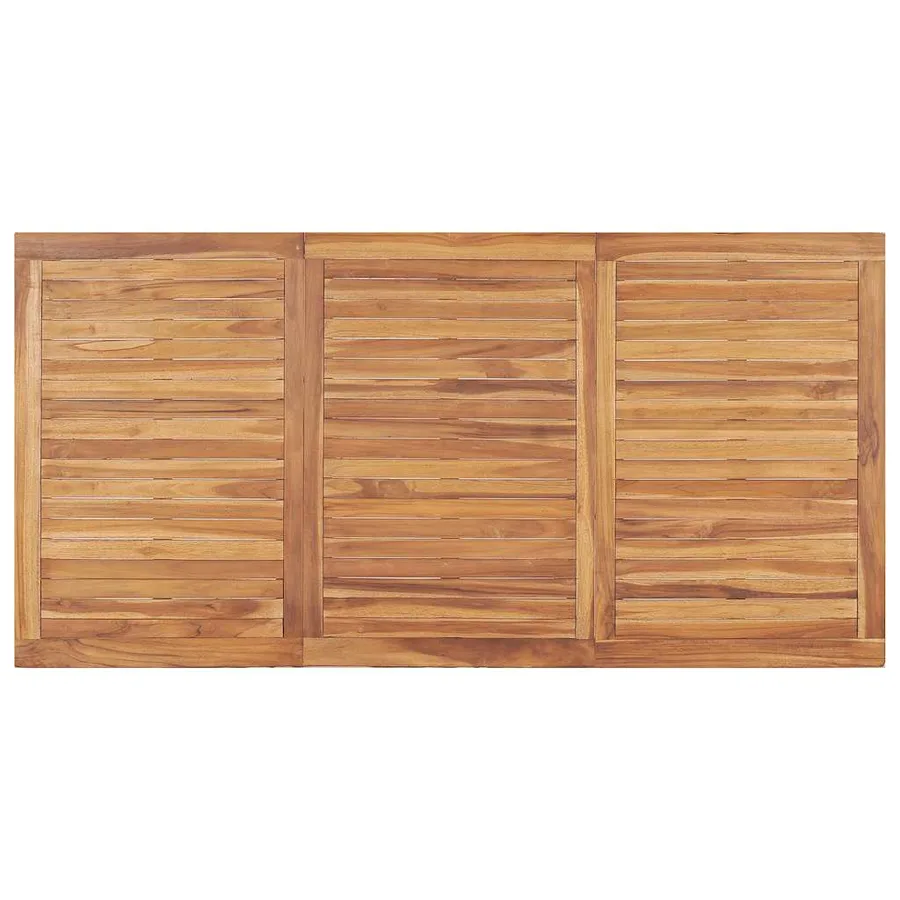 Ensemble de salle à manger de jardin 5 pièces 180 x 90 cm en bois de teck massif - 9