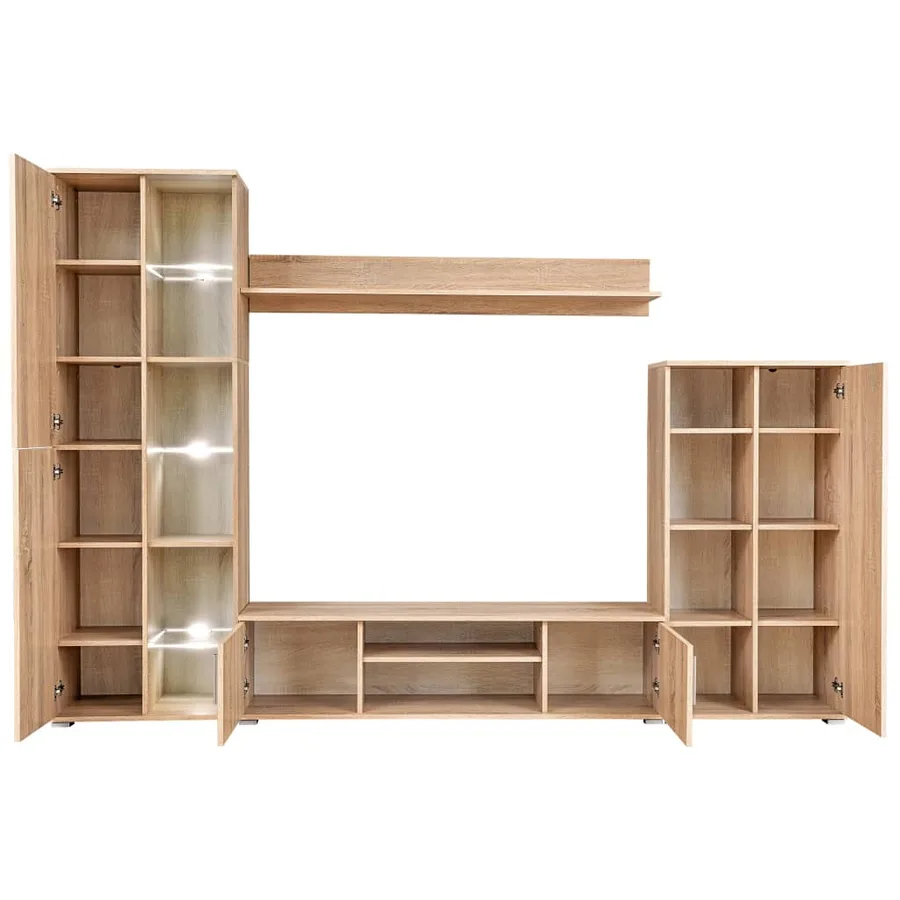 Unité murale TV avec lumières LED Chêne sonoma - 3