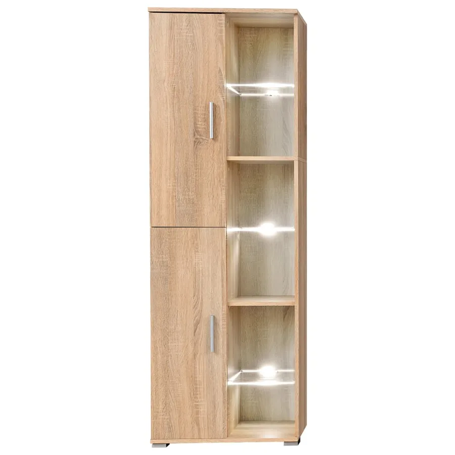 Unité murale TV avec lumières LED Chêne sonoma - 4
