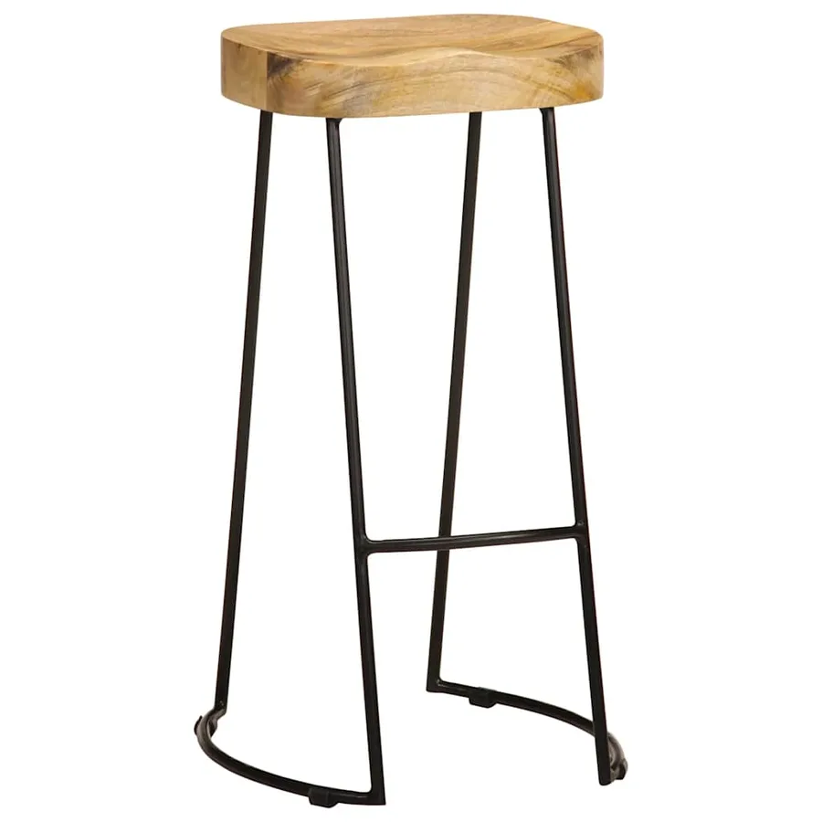 Tabourets de bar lot de 2 bois de manguier massif - 10