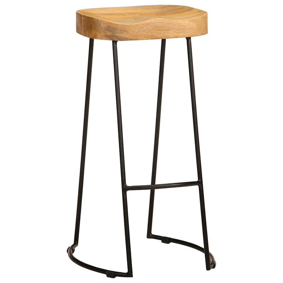 Tabourets de bar lot de 2 bois de manguier massif - 11