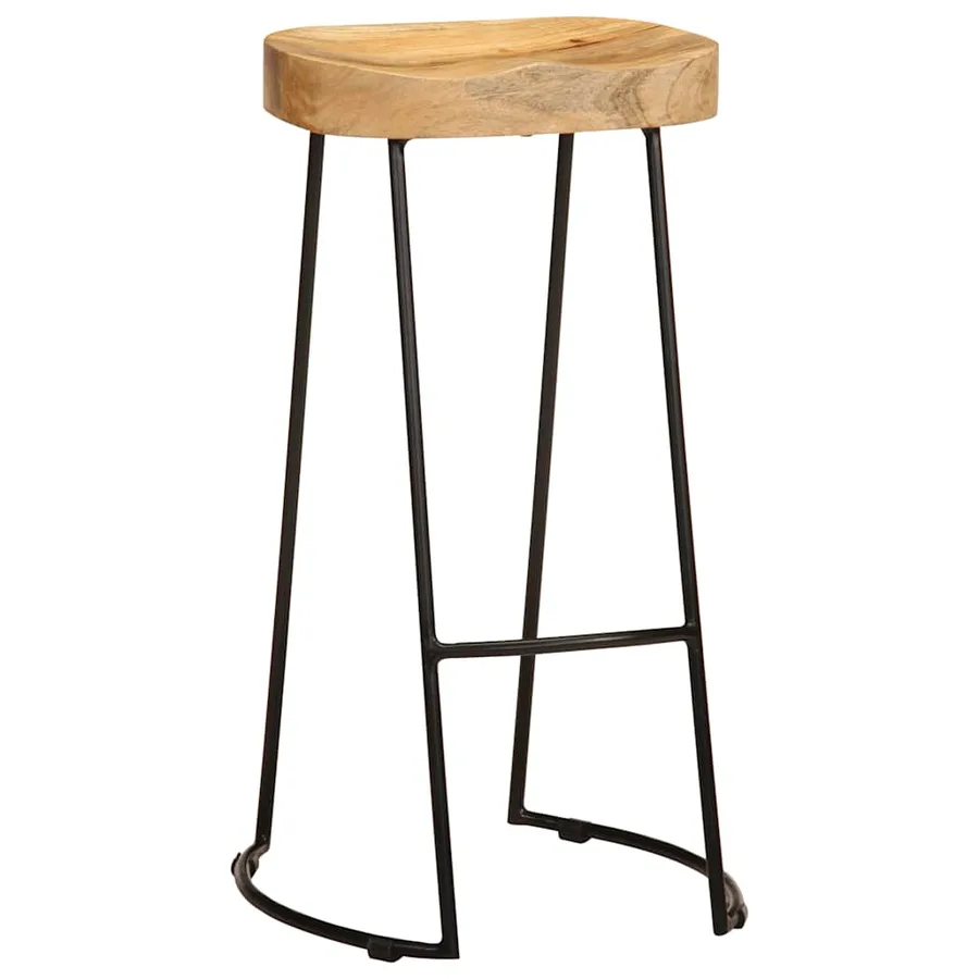 Tabourets de bar lot de 2 bois de manguier massif - 2