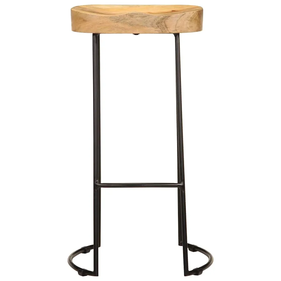 Tabourets de bar lot de 2 bois de manguier massif - 3