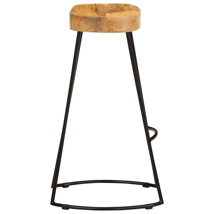 Tabourets de bar lot de 2 bois de manguier massif - 4