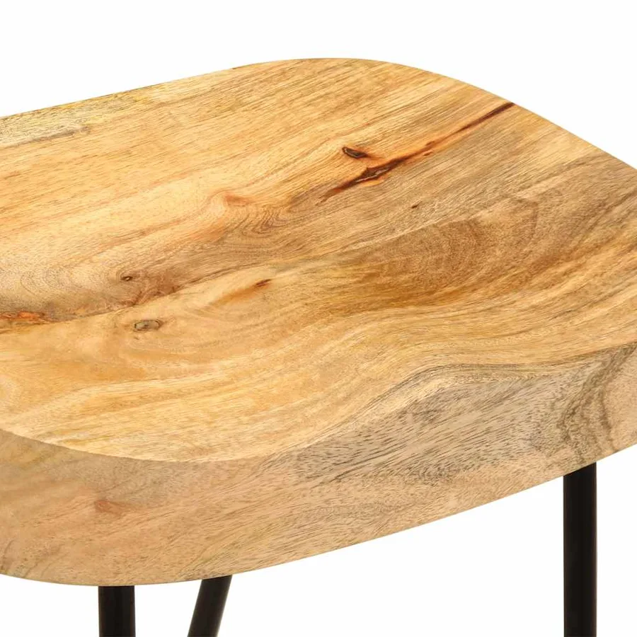 Tabourets de bar lot de 2 bois de manguier massif - 7