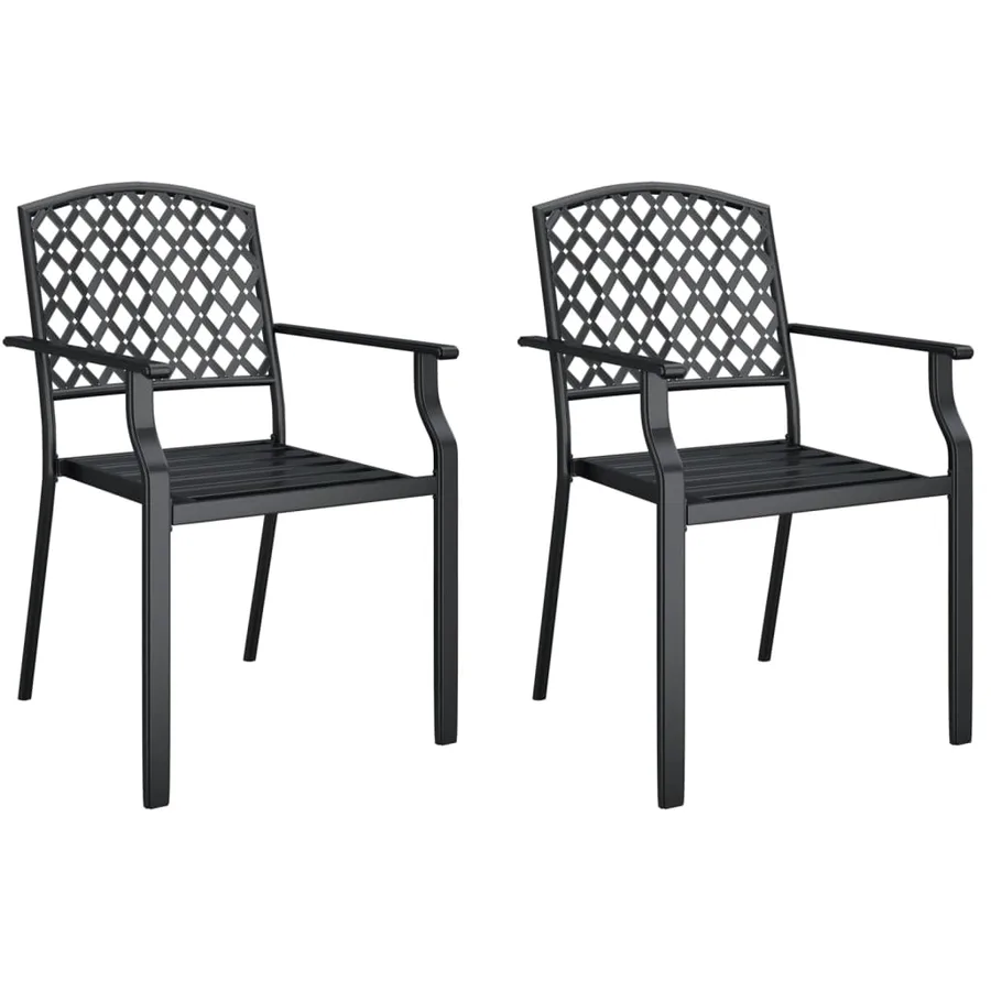 Ensemble à manger de jardin 3 pcs anthracite acier - 4