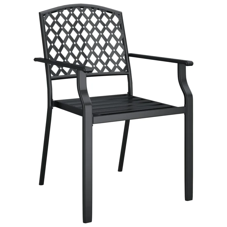 Ensemble à manger de jardin 3 pcs anthracite acier - 5