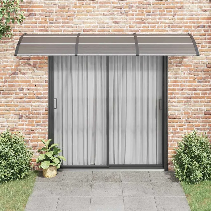 Auvent de porte Noir 300x75 cm Polycarbonate - 3