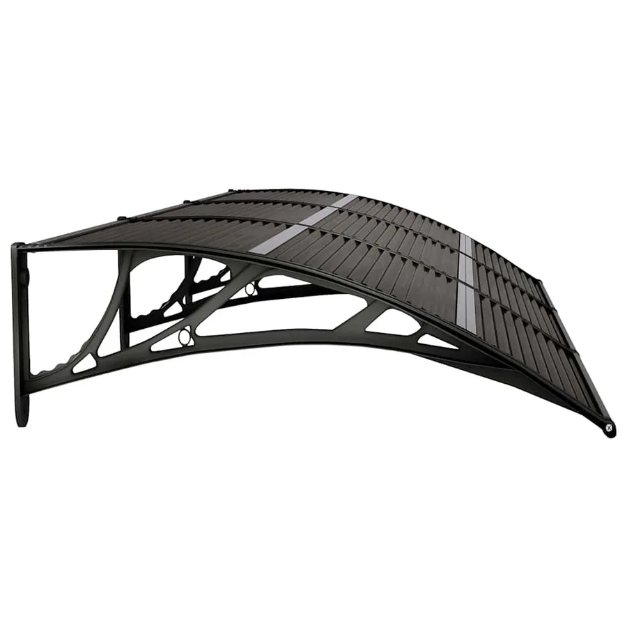 Auvent de porte Noir 300x75 cm Polycarbonate - 5