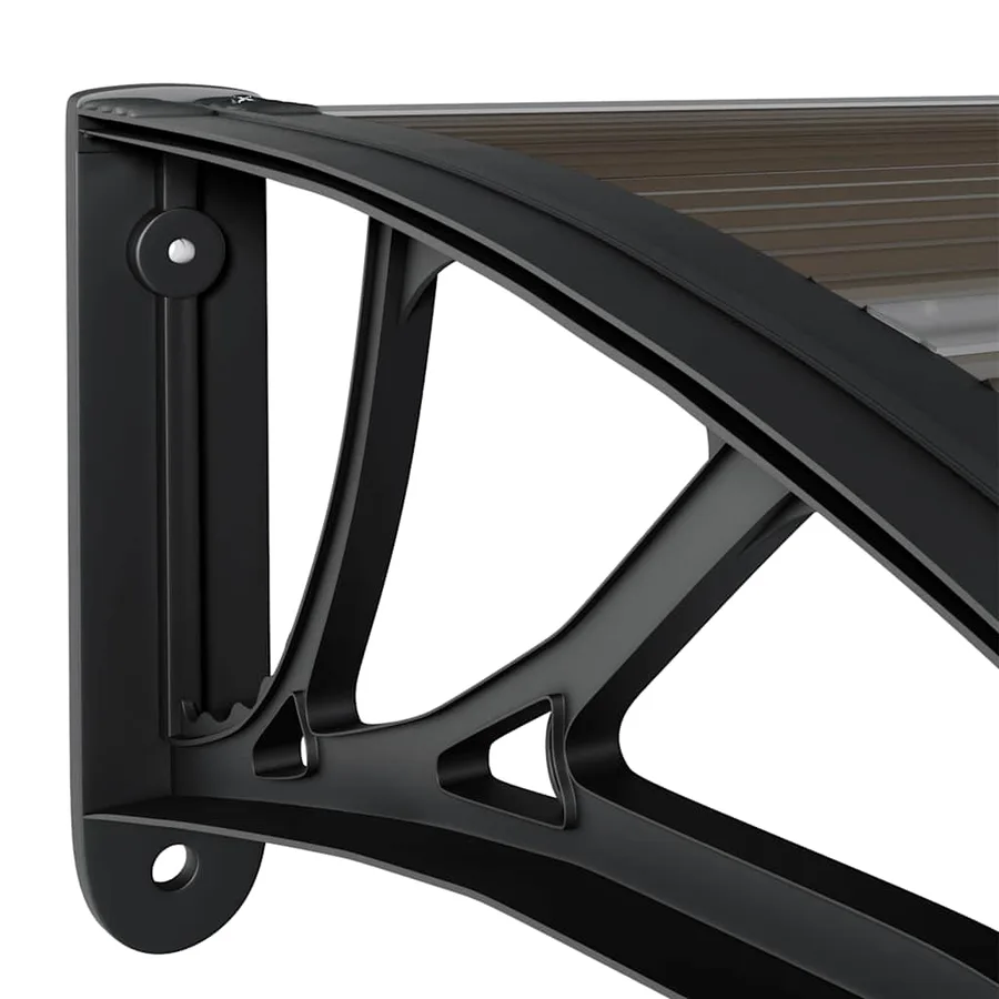 Auvent de porte Noir 300x75 cm Polycarbonate - 6