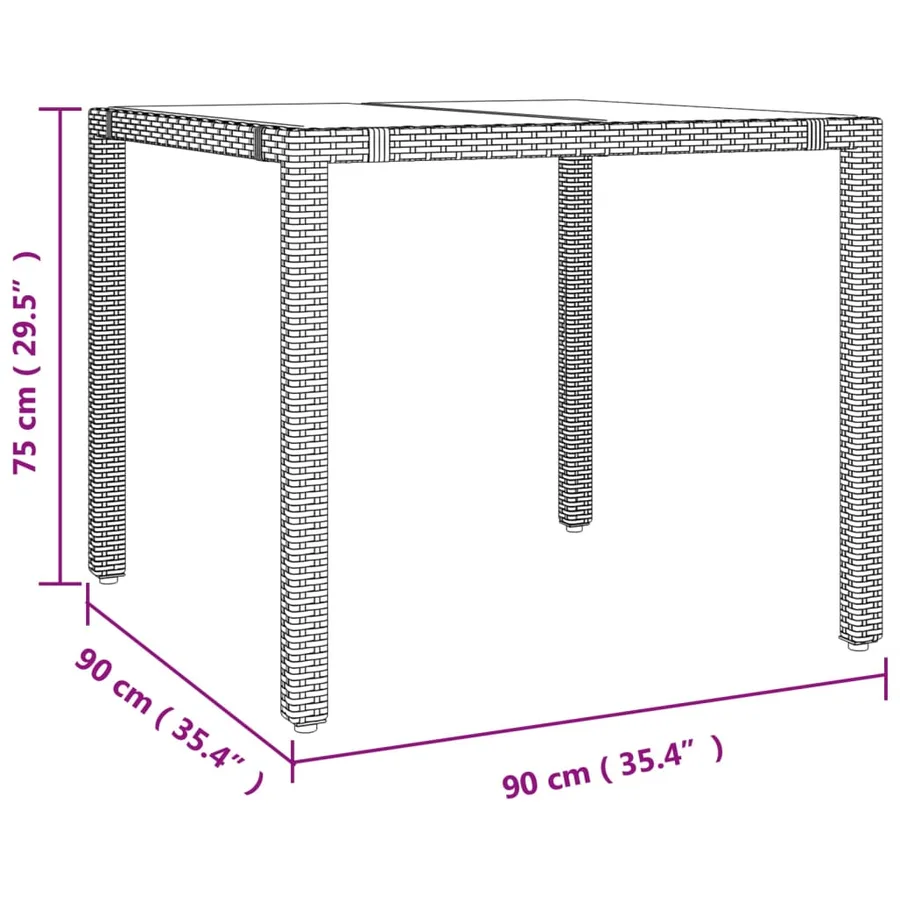 Ensemble à manger de jardin coussins 3 pcs Beige poly rotin - 10