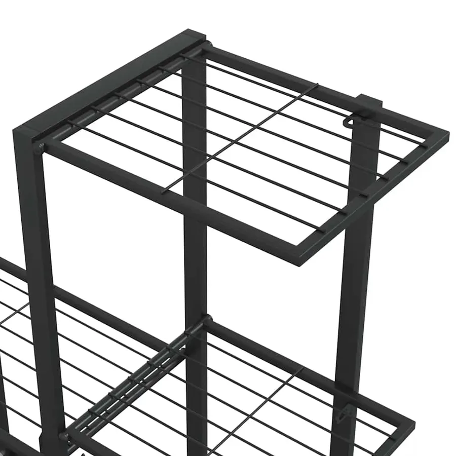 Support pour plantes sur roues 94,5x25x92,5 cm Noir Métal - 7
