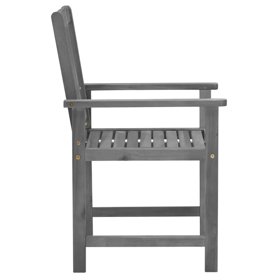 Chaises de jardin et coussins lot de 4 Gris Bois acacia massif - 6