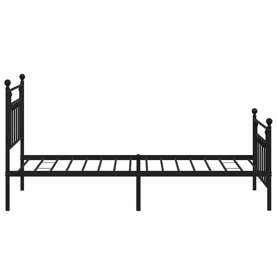 Cadre de lit métal sans matelas avec pied de lit noir 100x190cm - 7