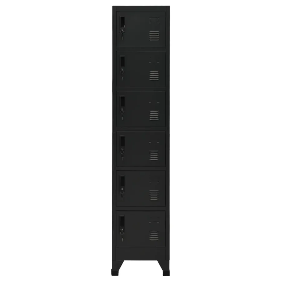 Armoire à casiers Noir 38x40x180 cm Acier - 2