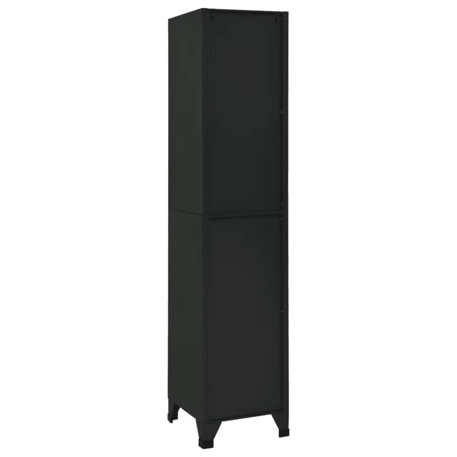 Armoire à casiers Noir 38x40x180 cm Acier - 4