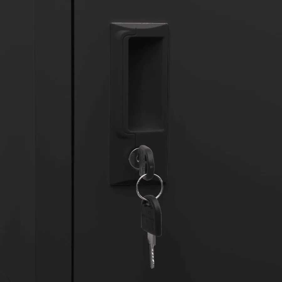 Armoire à casiers Noir 38x40x180 cm Acier - 7