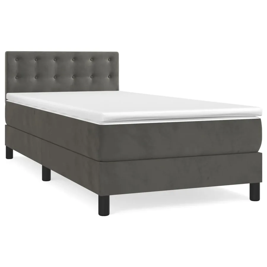 Sommier à lattes de lit avec matelas Gris foncé 100x200 cm - 2