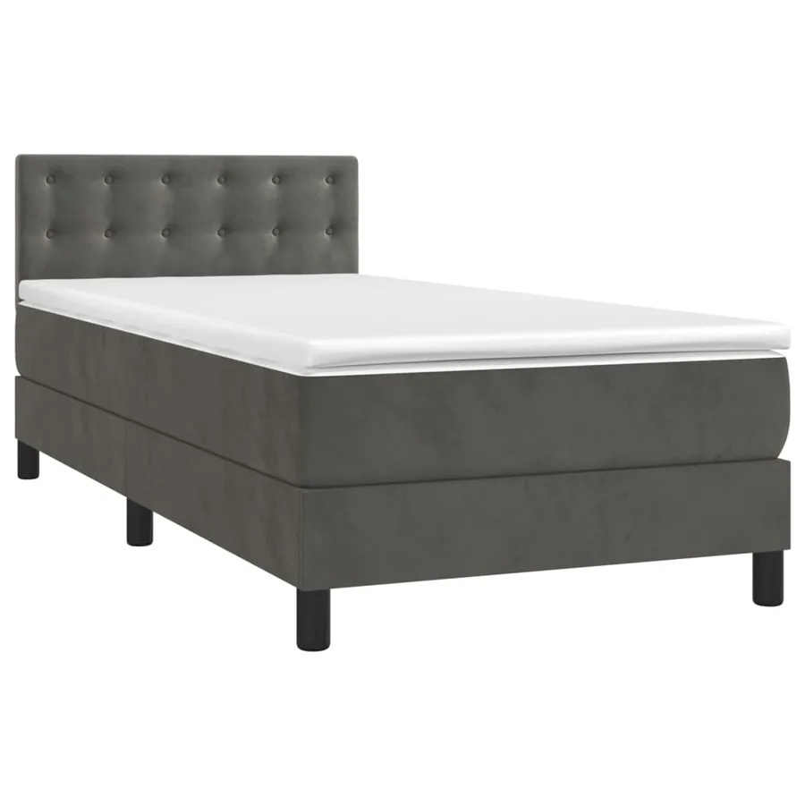 Sommier à lattes de lit avec matelas Gris foncé 100x200 cm - 3