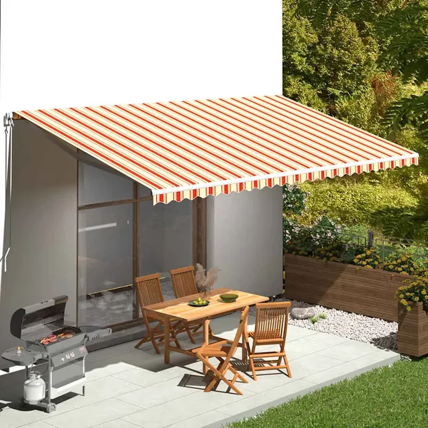 Tissu de remplacement pour auvent jaune et orange 6x3 m polyester