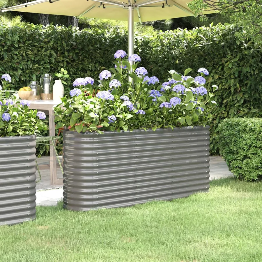 Lit surélevé de jardin Acier galvanisé 152x40x68 cm gris