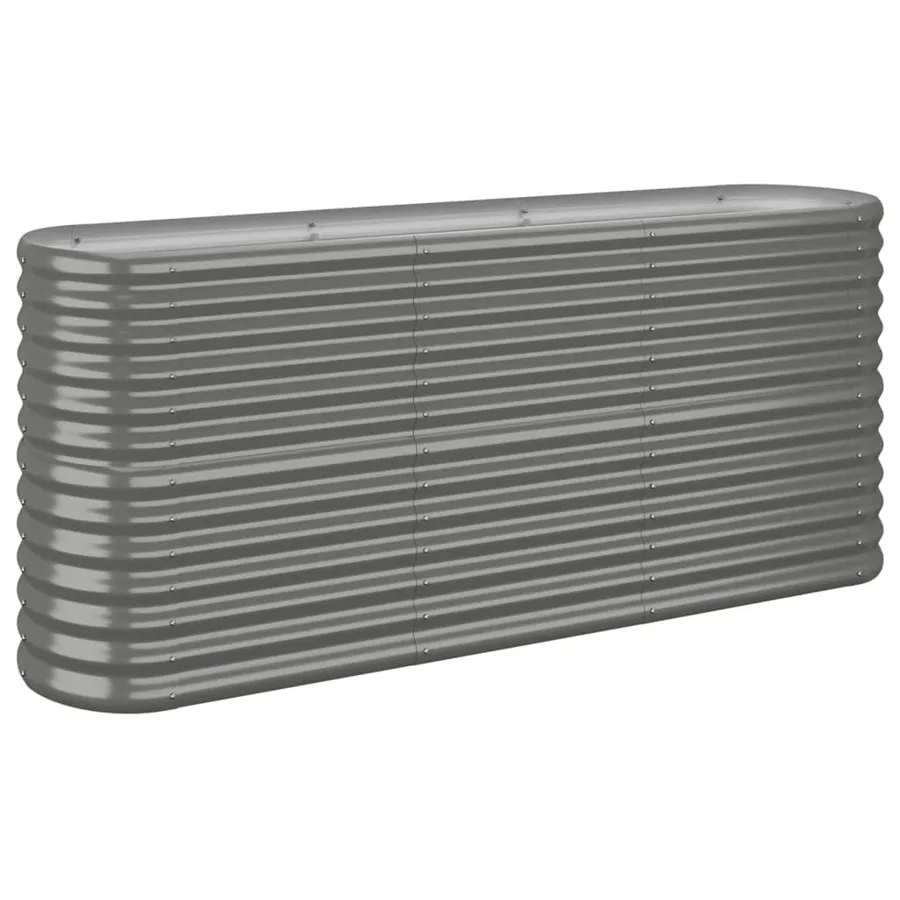 Lit surélevé de jardin Acier galvanisé 152x40x68 cm gris - 2