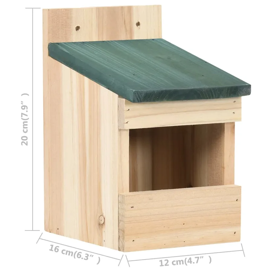 Nichoirs 4 pcs 12x16x20 cm Bois de sapin - 7