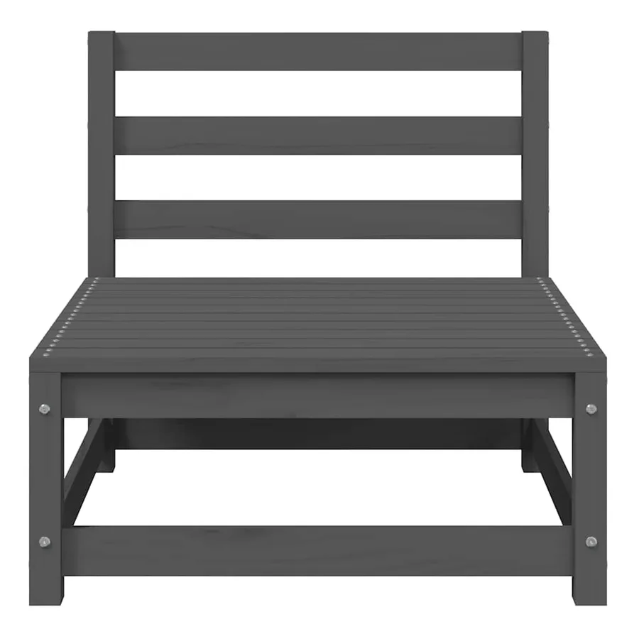Salon de jardin 3 pcs gris bois de pin massif - 7